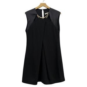 Halston Heritage Black Sleeveless Mini Dress Cutout Detail Size 10